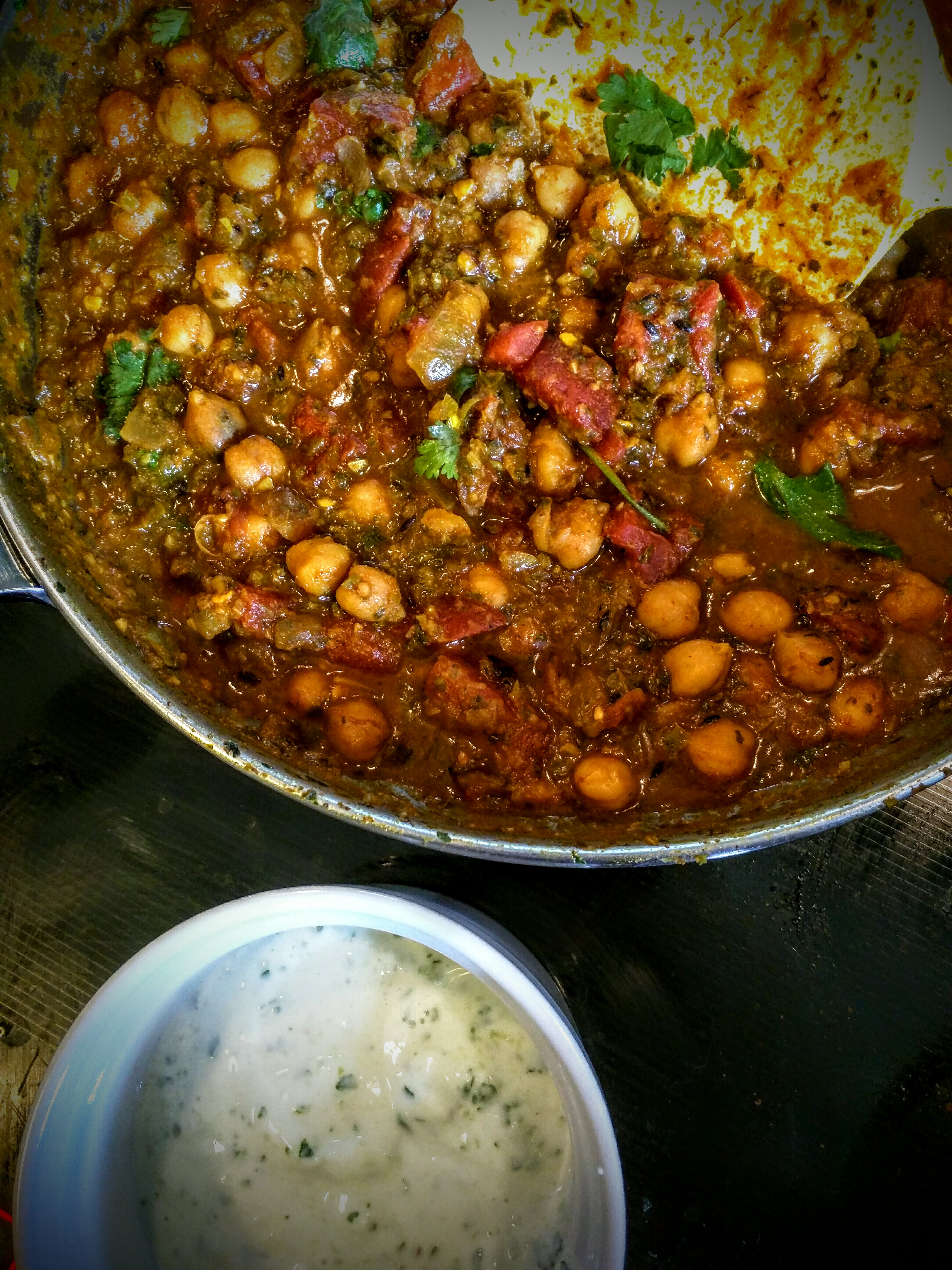 Chana Masala and raita