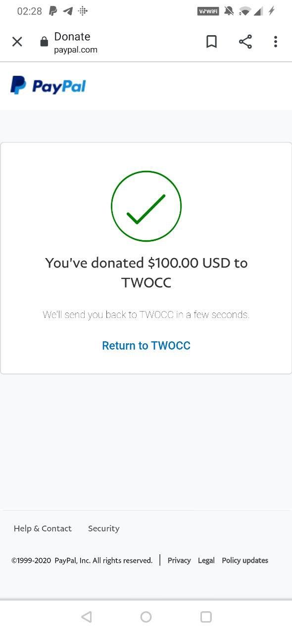 Donation screenshot